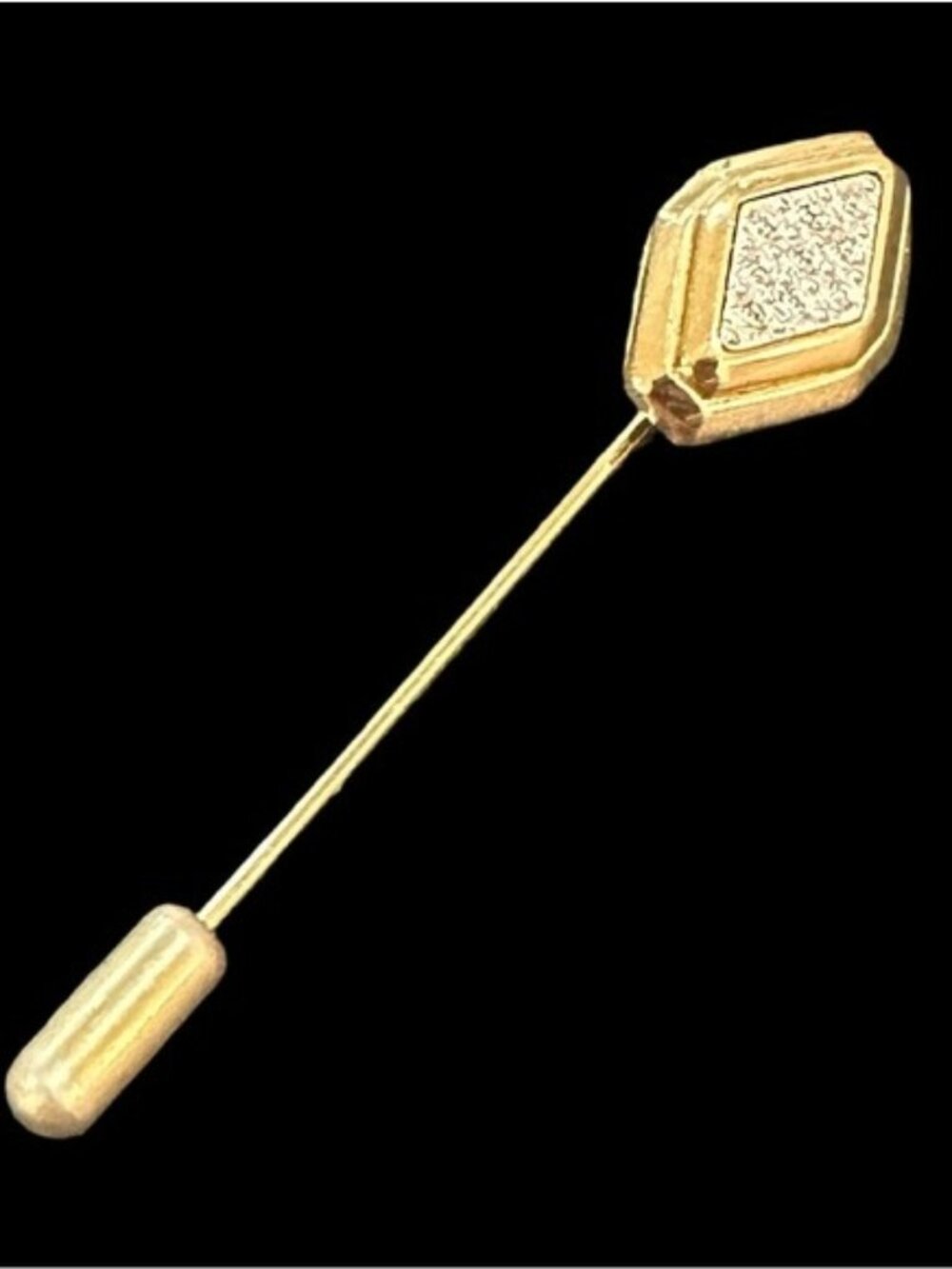Vintage Avon Gold Tone Stick Pin With Rhinestones Accent 2.25 Inches Long